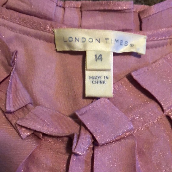 London Times Shimmery Ruffle Dress - Picture 3 of 4